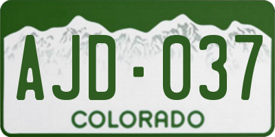 CO license plate AJD037