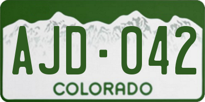 CO license plate AJD042