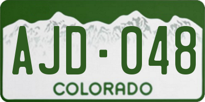 CO license plate AJD048