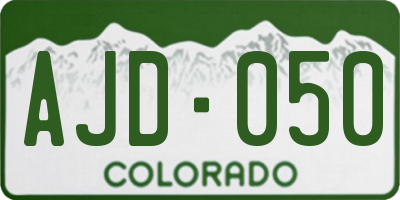 CO license plate AJD050