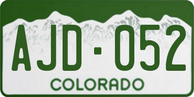 CO license plate AJD052