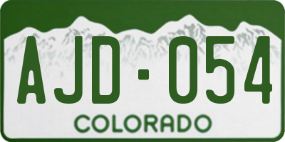 CO license plate AJD054