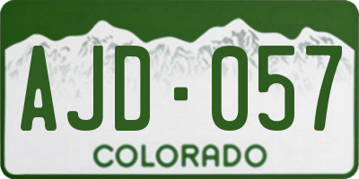 CO license plate AJD057