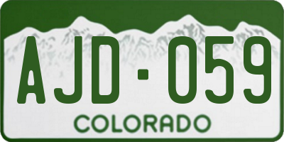 CO license plate AJD059