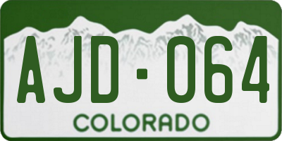 CO license plate AJD064