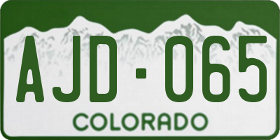 CO license plate AJD065