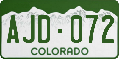CO license plate AJD072