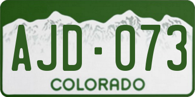 CO license plate AJD073