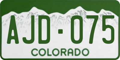 CO license plate AJD075
