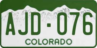CO license plate AJD076