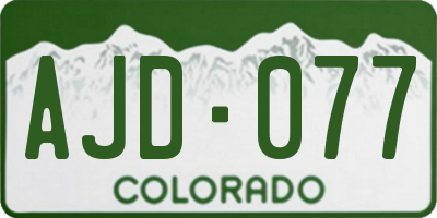 CO license plate AJD077