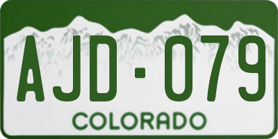 CO license plate AJD079