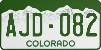 CO license plate AJD082