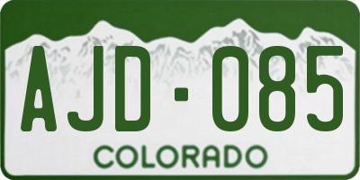 CO license plate AJD085