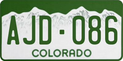 CO license plate AJD086