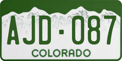 CO license plate AJD087