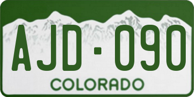 CO license plate AJD090