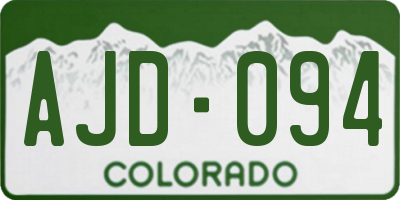 CO license plate AJD094