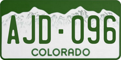 CO license plate AJD096
