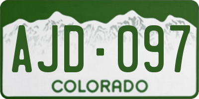 CO license plate AJD097