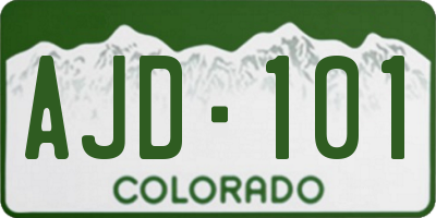 CO license plate AJD101