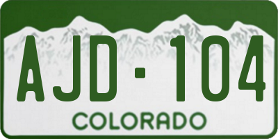 CO license plate AJD104