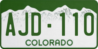 CO license plate AJD110
