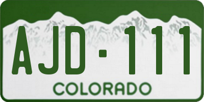 CO license plate AJD111