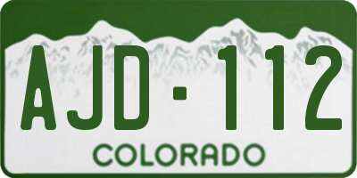 CO license plate AJD112