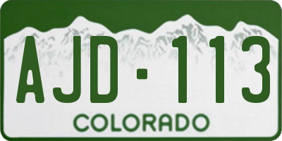 CO license plate AJD113