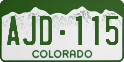 CO license plate AJD115