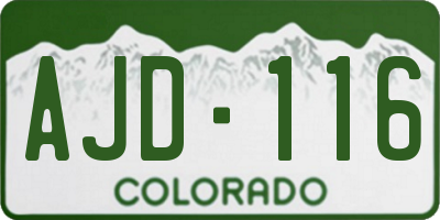 CO license plate AJD116