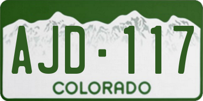 CO license plate AJD117