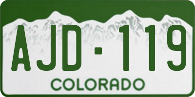 CO license plate AJD119