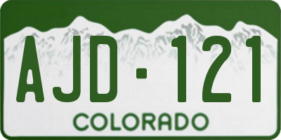 CO license plate AJD121