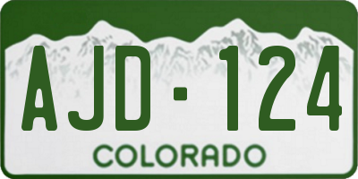 CO license plate AJD124