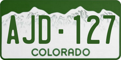 CO license plate AJD127