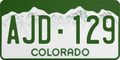 CO license plate AJD129