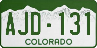 CO license plate AJD131