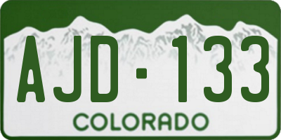 CO license plate AJD133