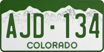 CO license plate AJD134