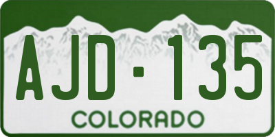 CO license plate AJD135