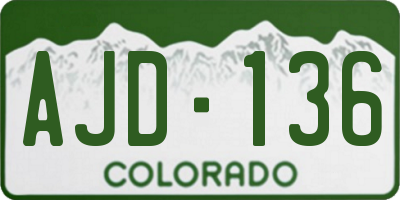 CO license plate AJD136