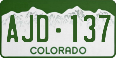 CO license plate AJD137