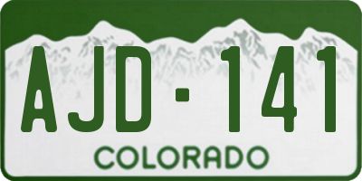 CO license plate AJD141