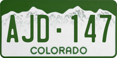 CO license plate AJD147