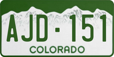 CO license plate AJD151