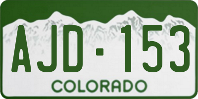 CO license plate AJD153