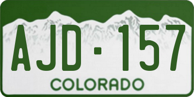 CO license plate AJD157