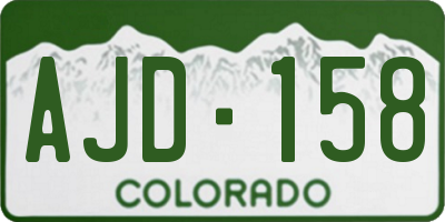 CO license plate AJD158